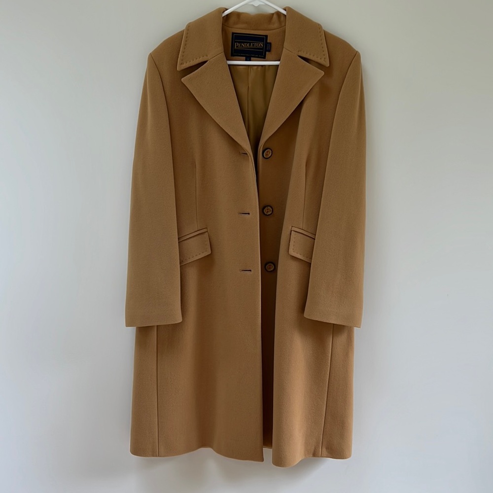 Pendleton Tan Camel Wool Swing Coat - image 1